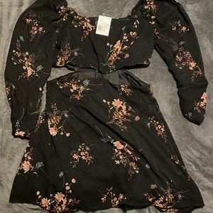 Flowery off the shoulder dress